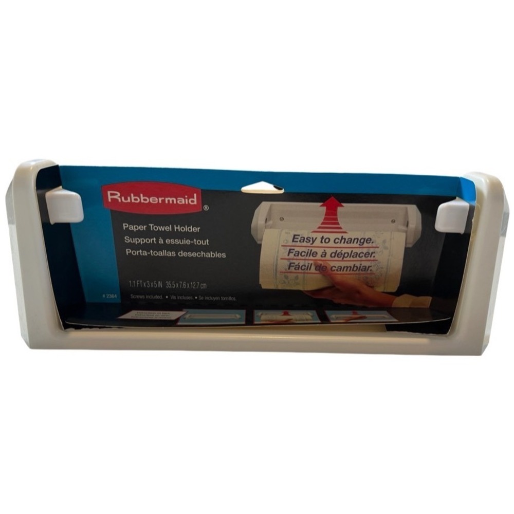 Rubbermaid White Paper Towel Holder Wall Mount Under Cabinet 2364 Vintage 1995